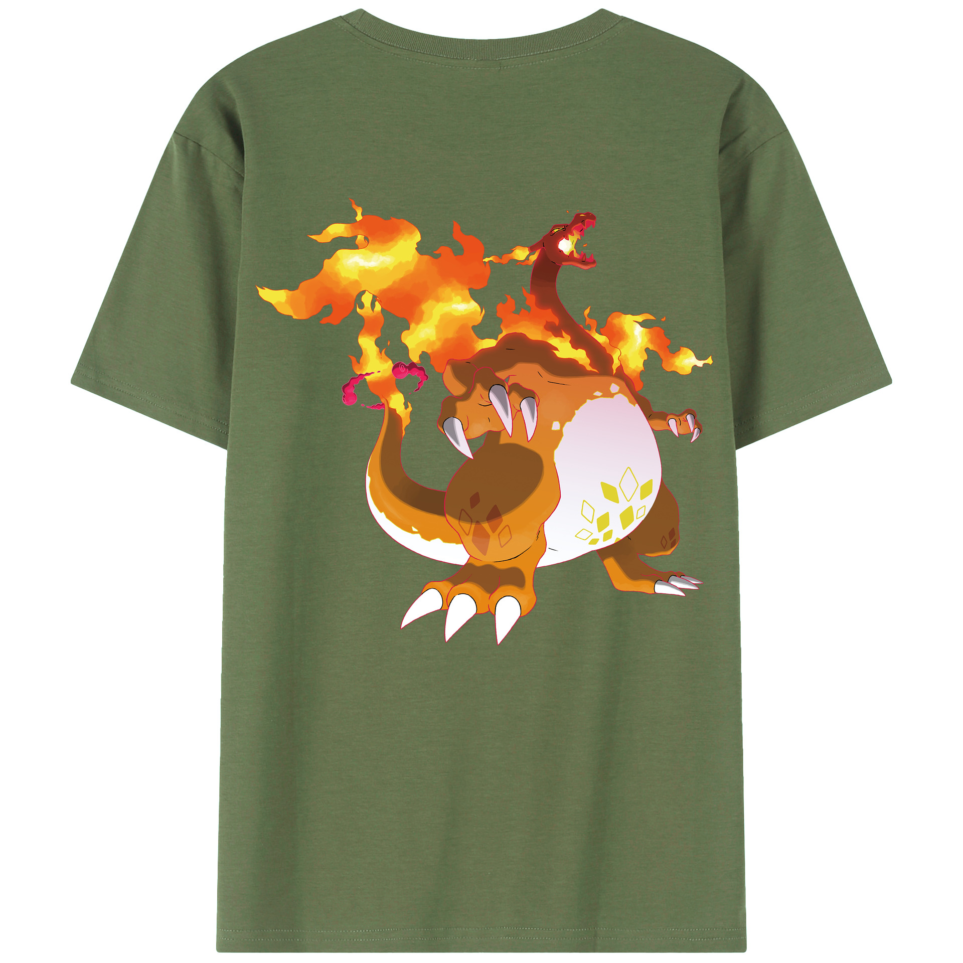 （画像用） ポケットモンスター Pokémon 綿100％ メンズ半袖Tシャツ（バックプリント） 通気性